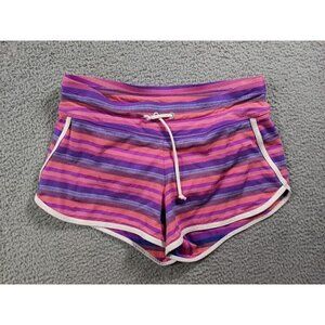 Athleta Shorts Womens Small Pink Purple Striped Athletic Running Liner Nylon